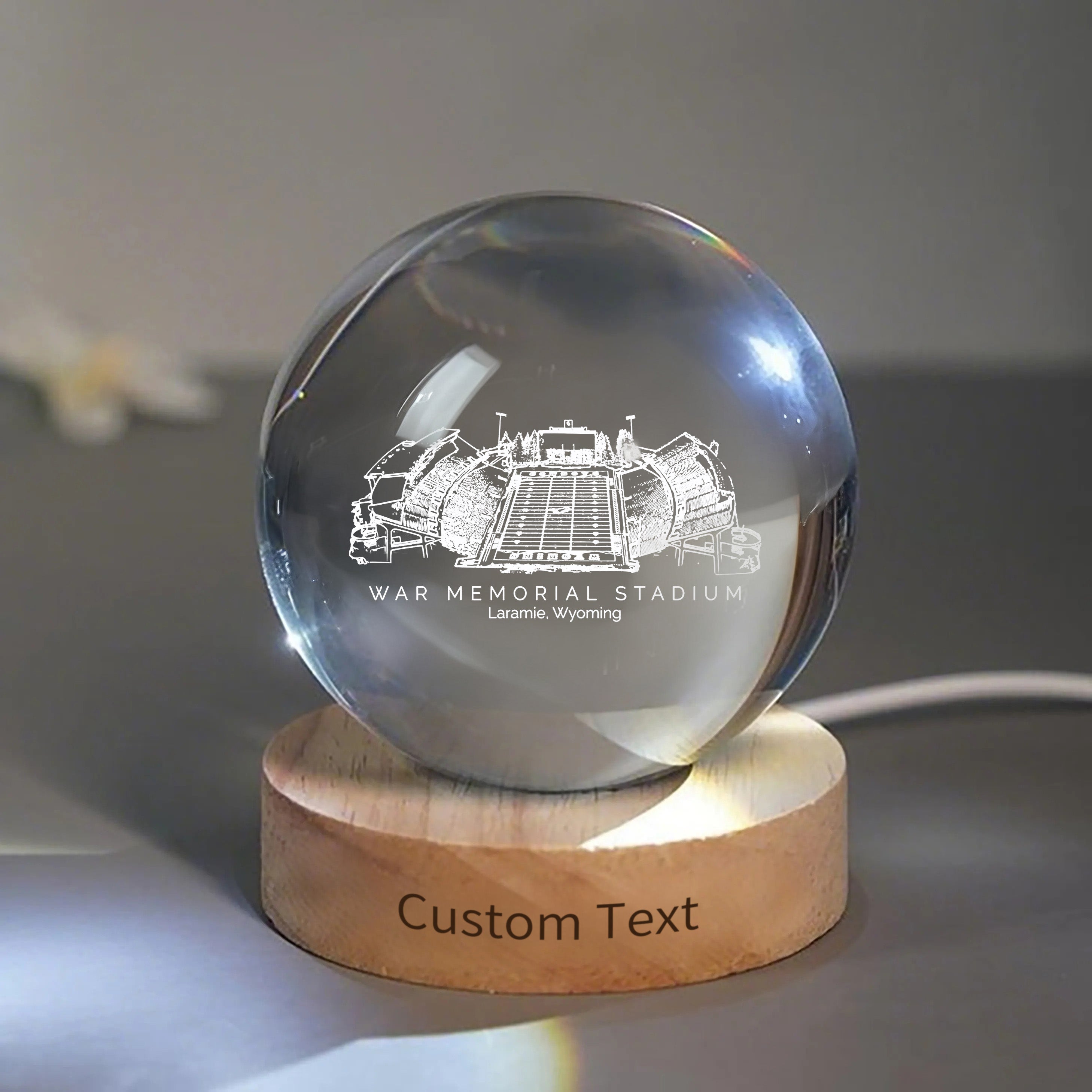 War Memorial Stadium 3D Spherical Crystal Ball Lamp | Game Day, Christmas for Sports Fans