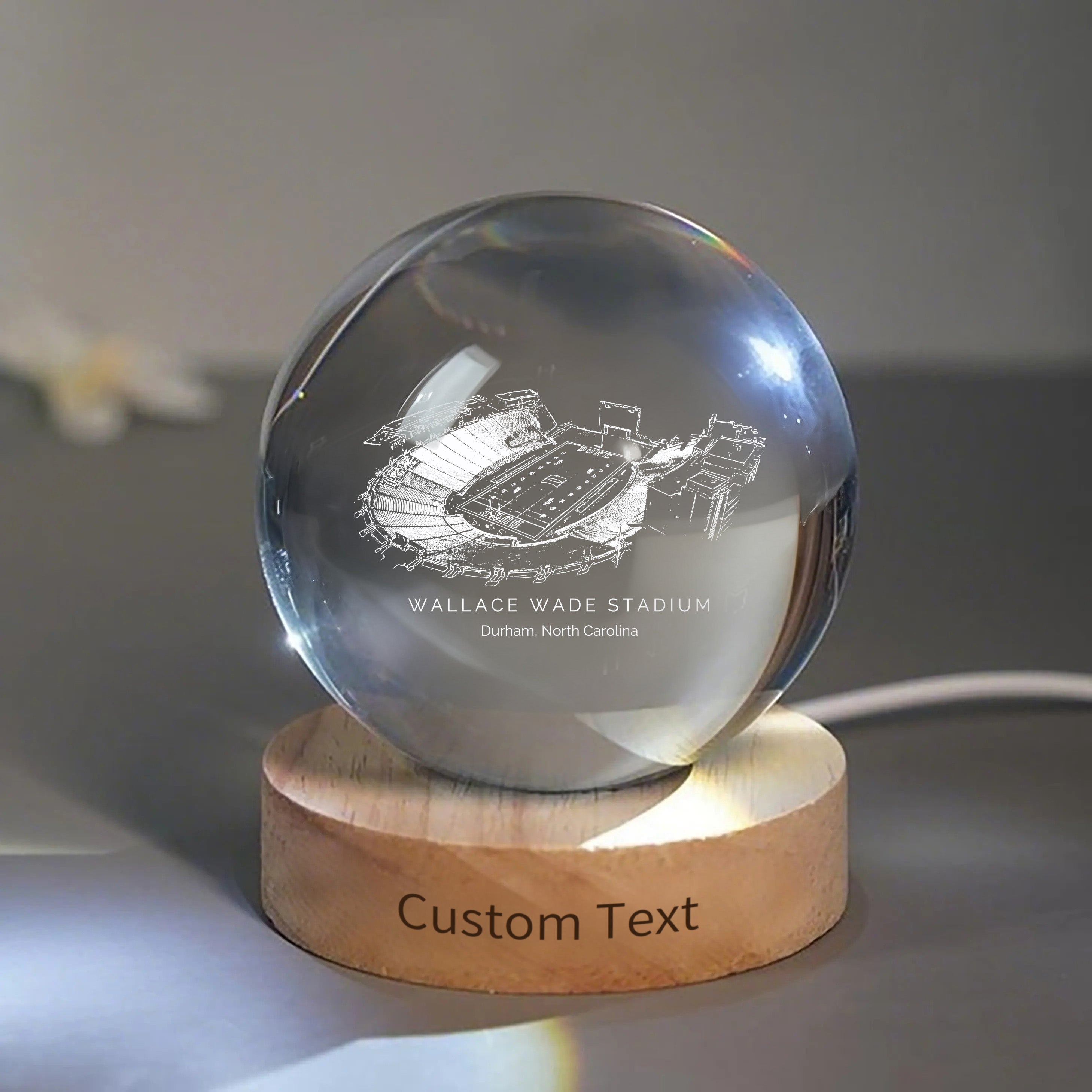 Wallace Wade Stadium 3D Spherical Crystal Ball Lamp | Game Day, Christmas for Sports Fans