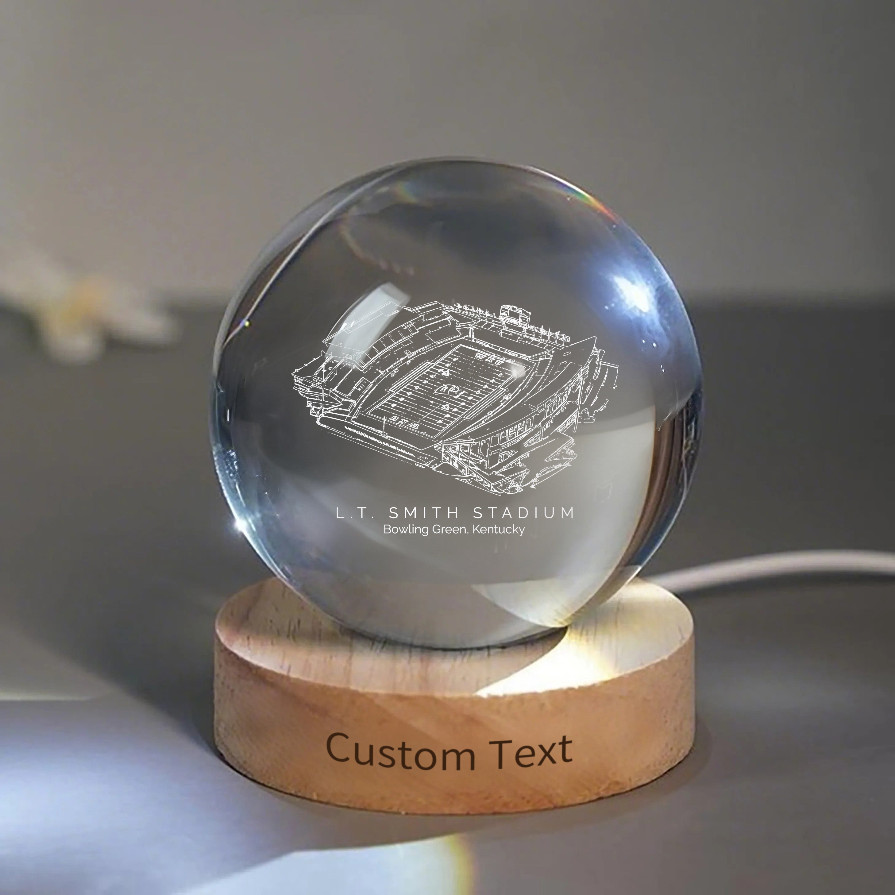 L. T. Smith Stadium 3D Spherical Crystal Ball Lamp | Game Day, Christmas for Sports Fans