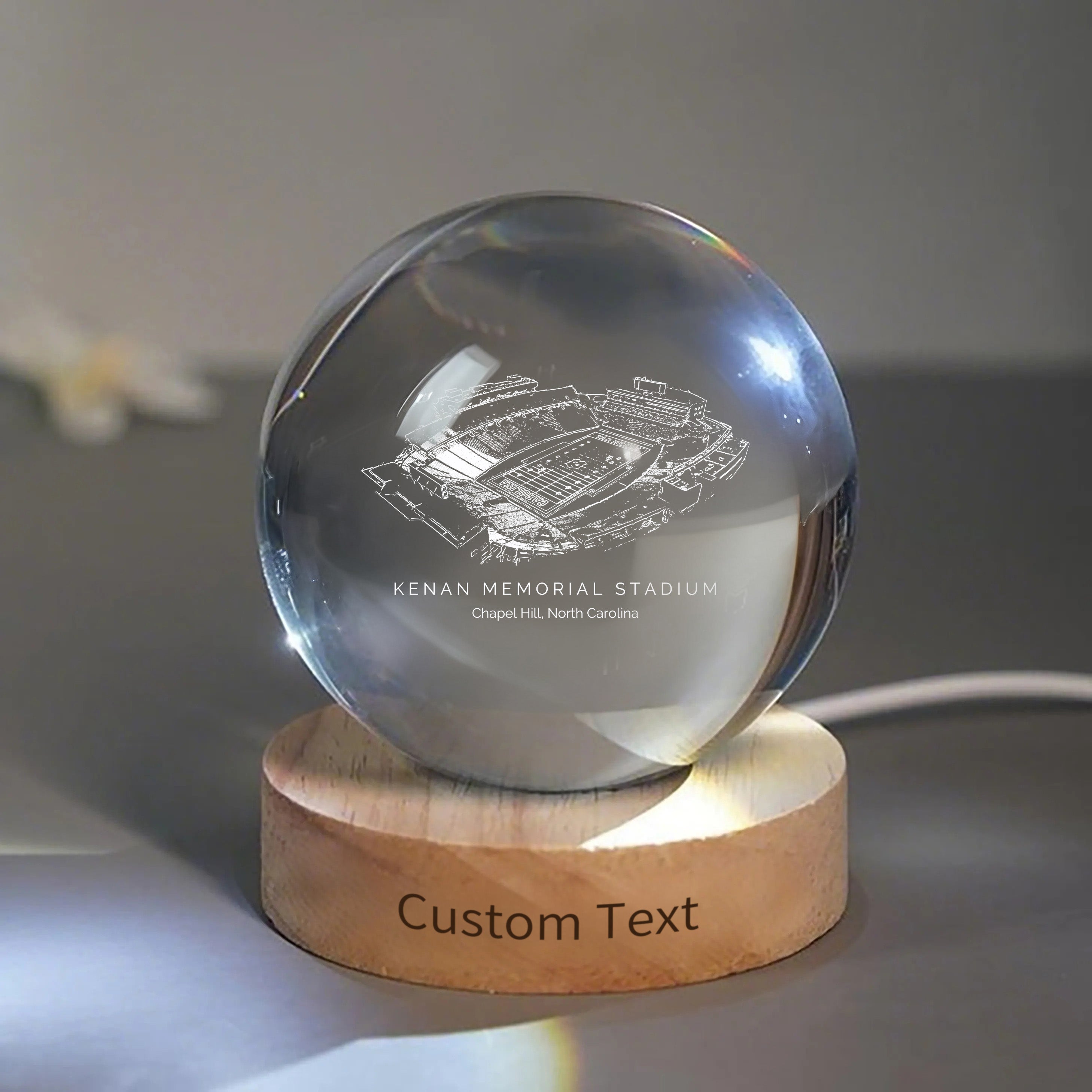 Kenan Memorial Stadium 3D Spherical Crystal Ball Lamp | Game Day, Christmas for Sports Fans