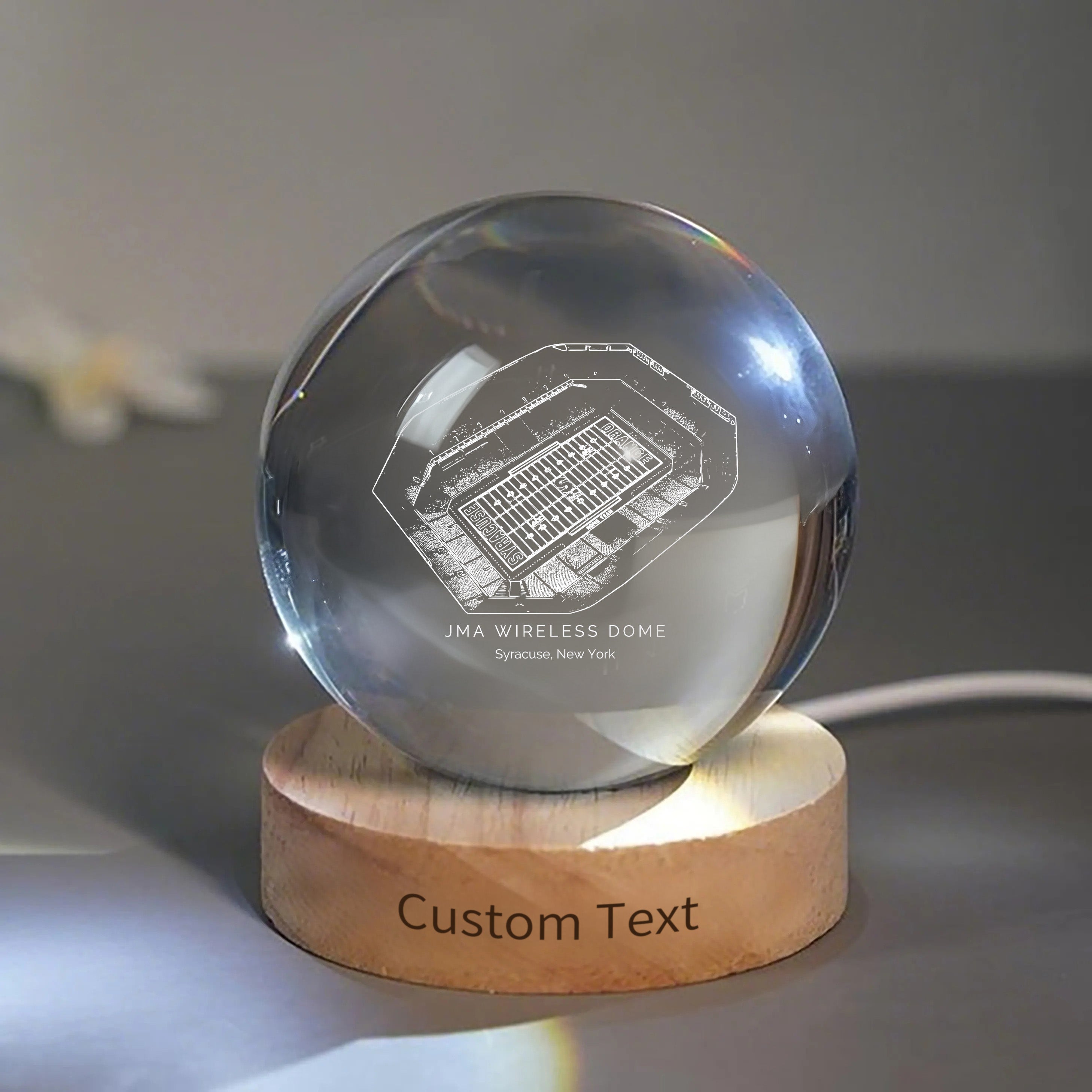 JMA Wireless Dome Stadium 3D Spherical Crystal Ball Lamp | Game Day, Christmas for Sports Fans