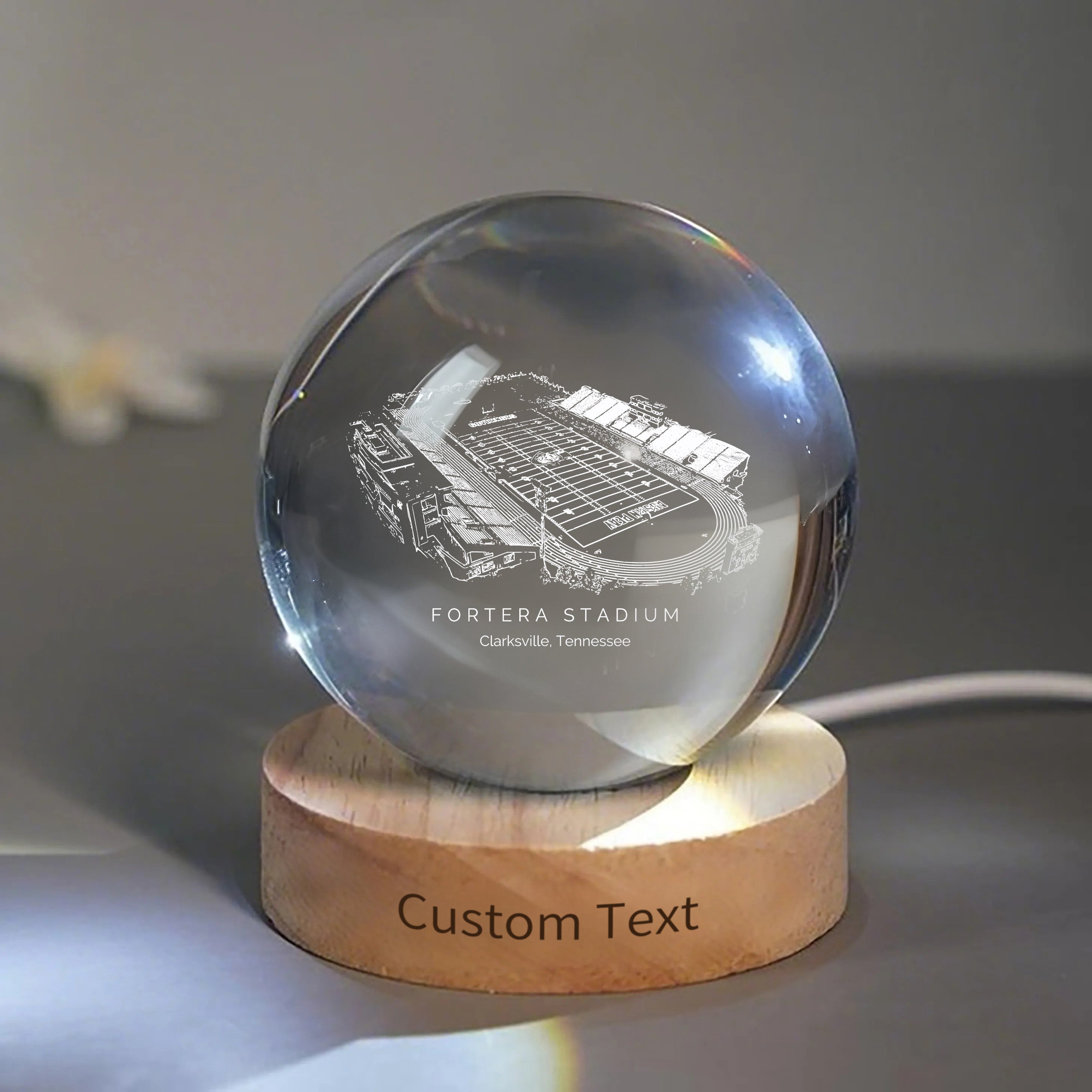 Fortera Stadium 3D Spherical Crystal Ball Lamp | Game Day, Christmas for Sports Fans