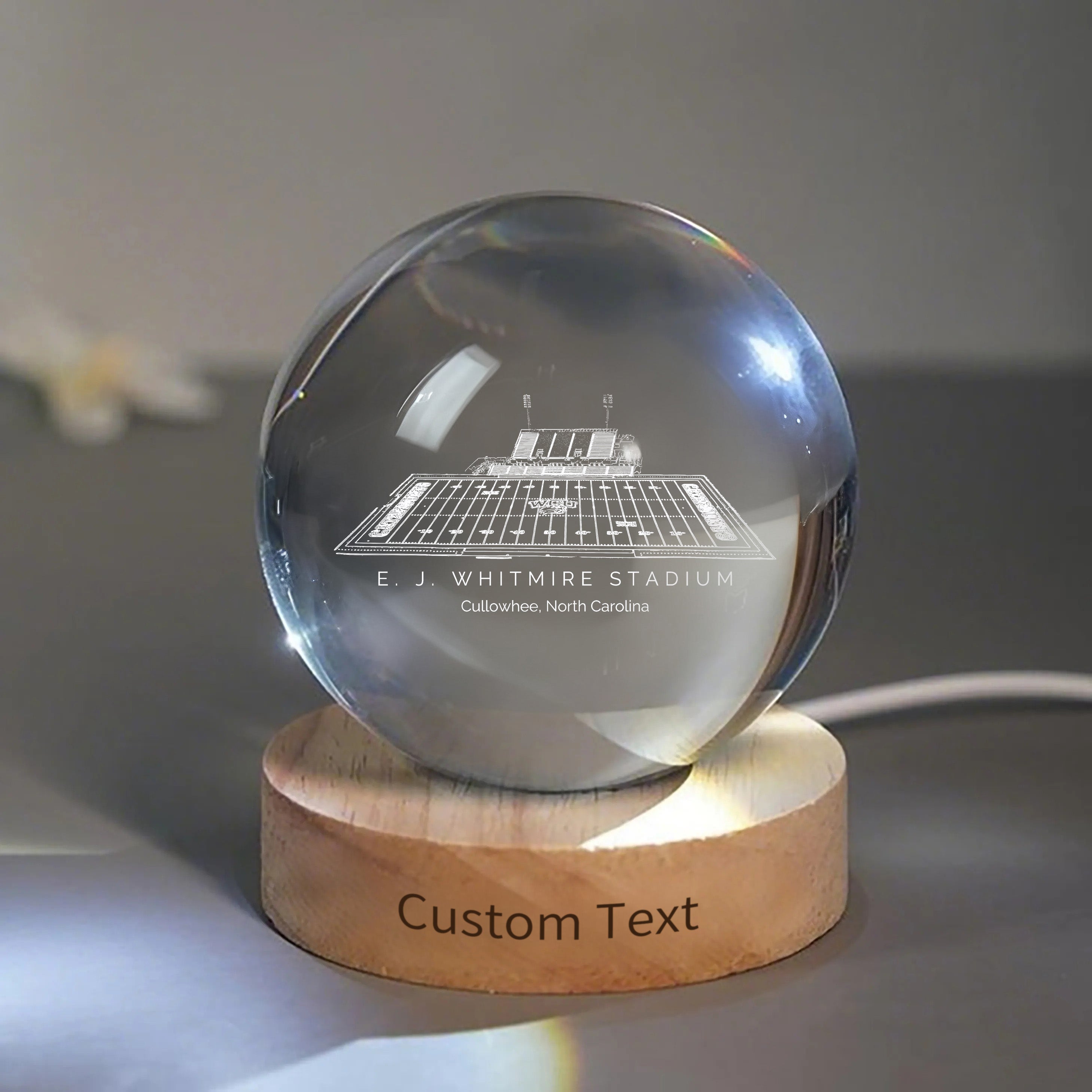 E. J. Whitmire Stadium 3D Spherical Crystal Ball Lamp | Game Day, Christmas for Sports Fans