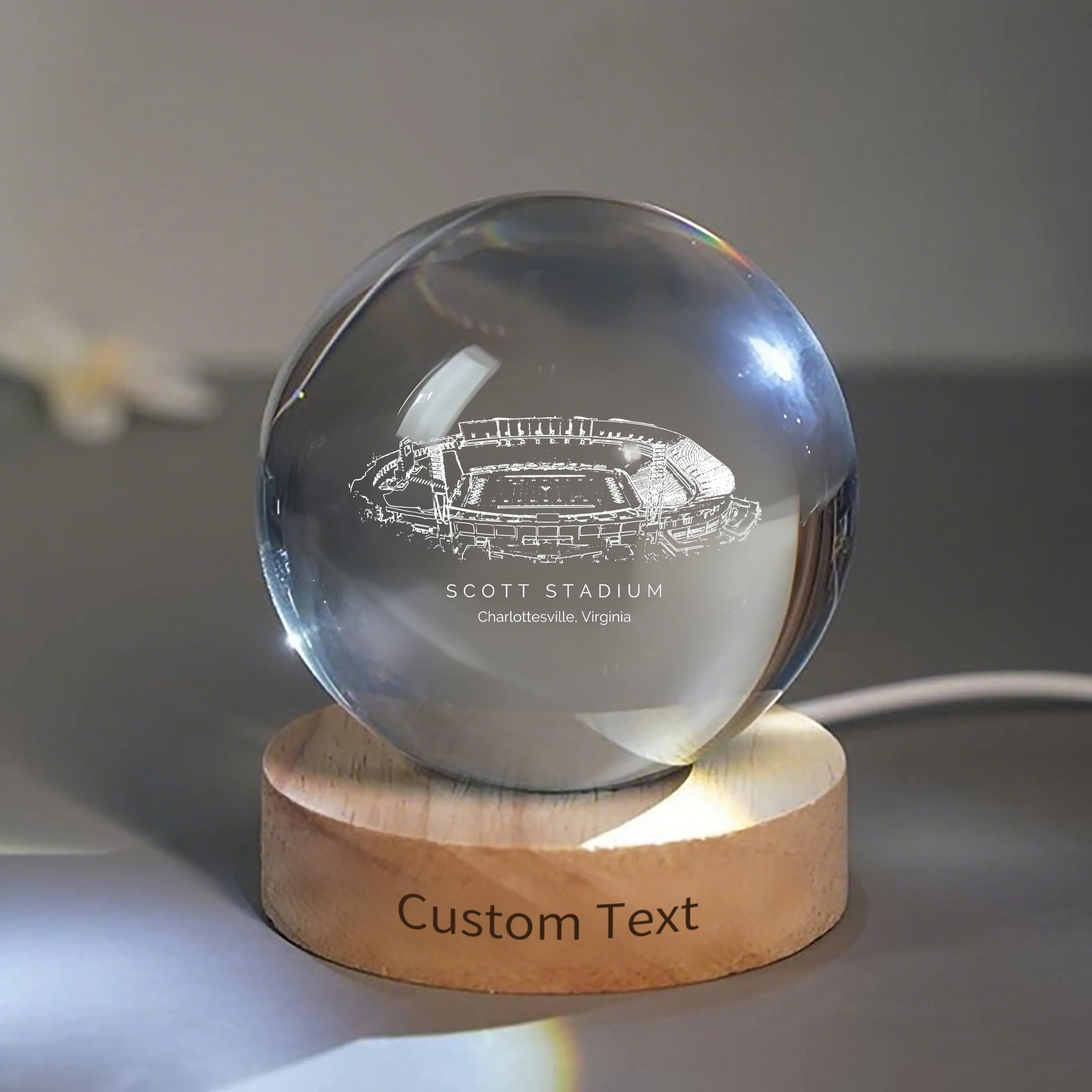 Scott Stadium 3D Spherical Crystal Ball Lamp | Game Day, Christmas for Sports Fans