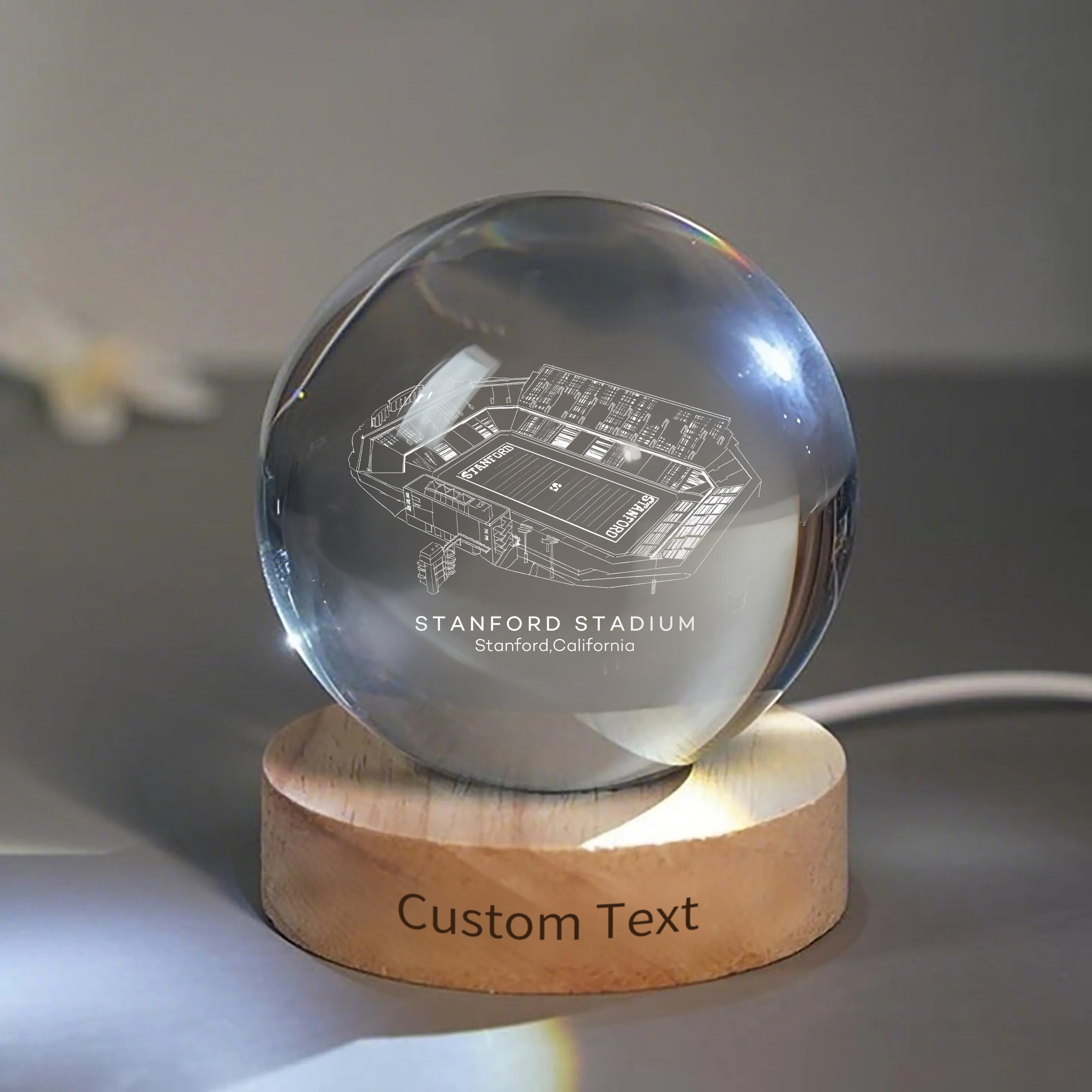 Stanford Stadium 3D Spherical Crystal Ball Lamp | Game Day, Christmas for Sports Fans