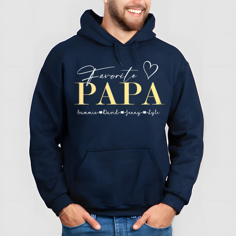Favorite PAPA – Personalized Papa Sweatshirt with Kids’ Names | for Dad and Grandpa Gift