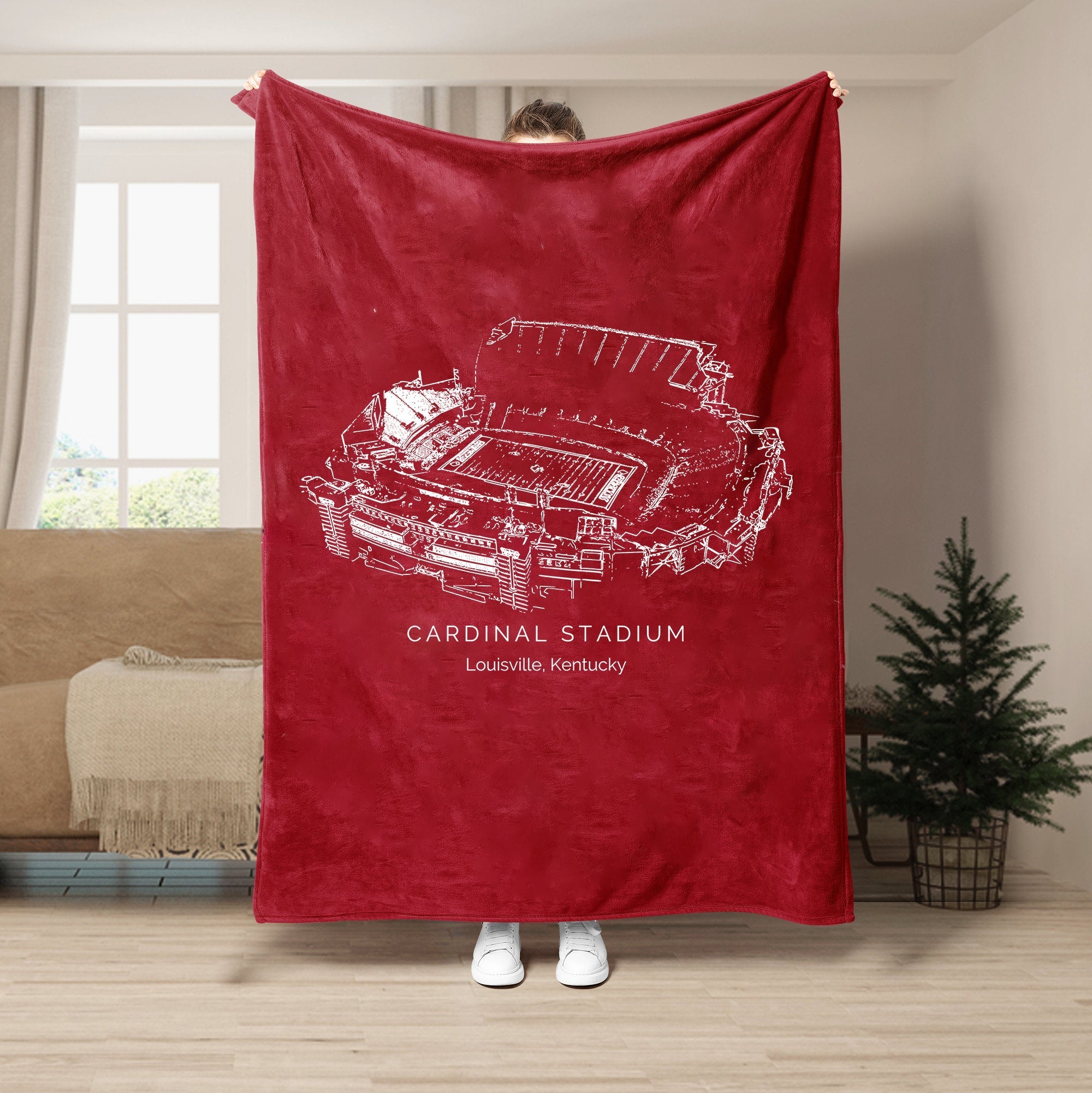 Custom Stadium Blanket Cardinal Stadium - Louisville Cardinals football,College Football Blanket
