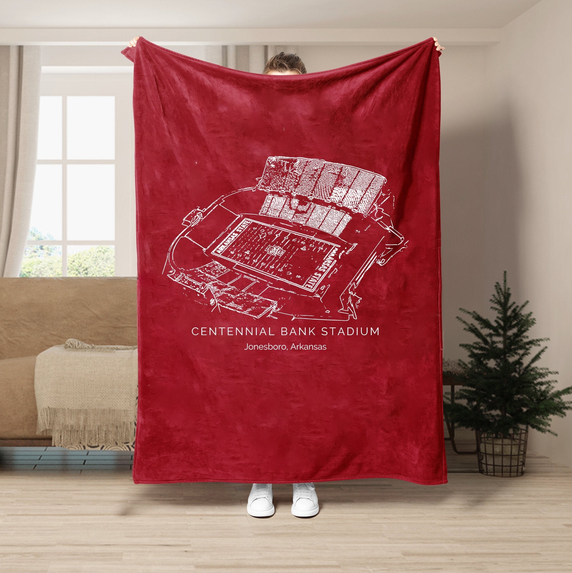 Custom Stadium Blanket Centennial Bank Stadium - Arkansas State Red Wolves football,College Football Blanket