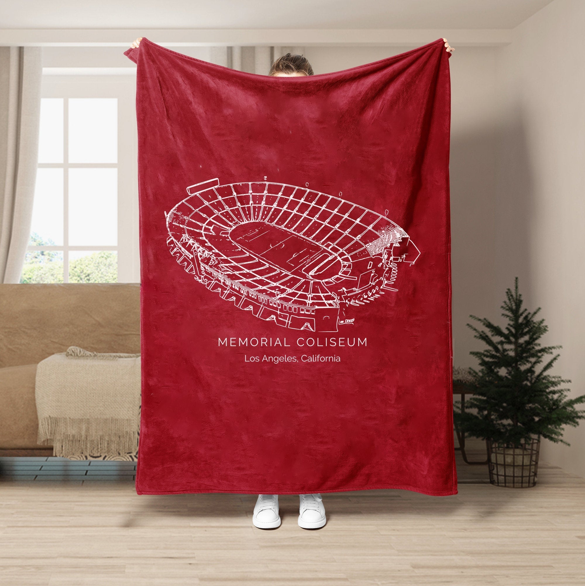 Custom Stadium Blanket Los Angeles Memorial Coliseum - USC Trojans football,College Football Stadium Blanket
