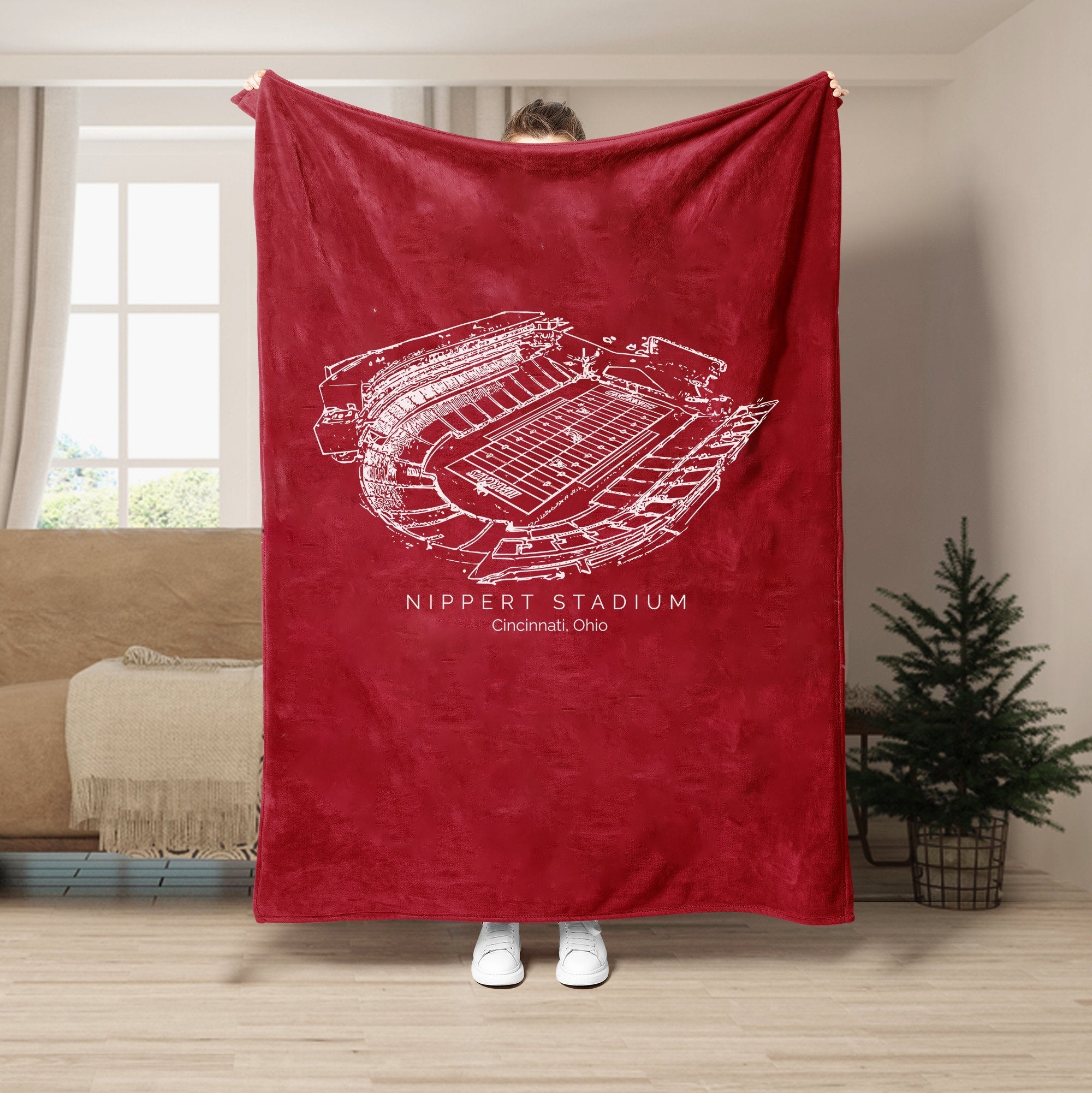 Custom Stadium Blanket Nippert Stadium - Cincinnati Bearcats football, College Football Blanket