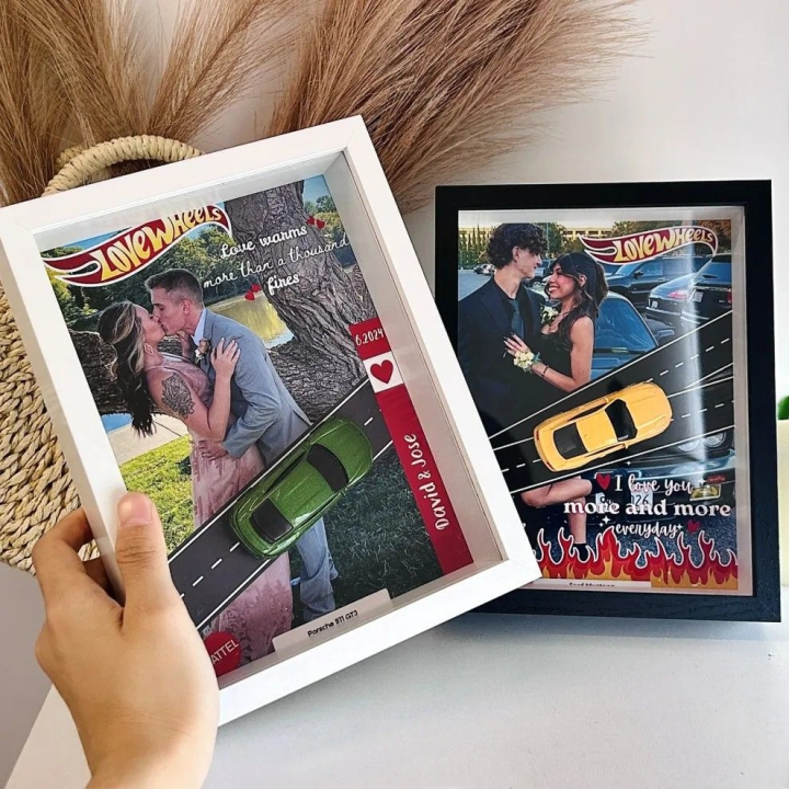 Personalized Love on the Road Toy Dream Car Packaging for Boyfriend, Perfect Gift for Anniversaries, Birthdays with Photo Frame