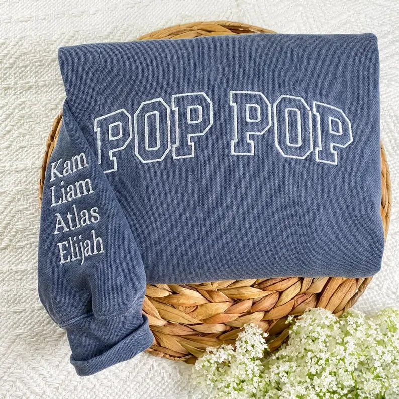 Custom Embroidered Comfort Colors Grandma and Grandpa Sweatshirt, Gift for Grandma/Grandpa