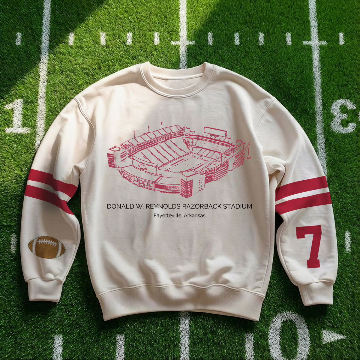 Custom Stadium Sweatshirt-Arkansas Razorbacks football-College Football Sweatshirt