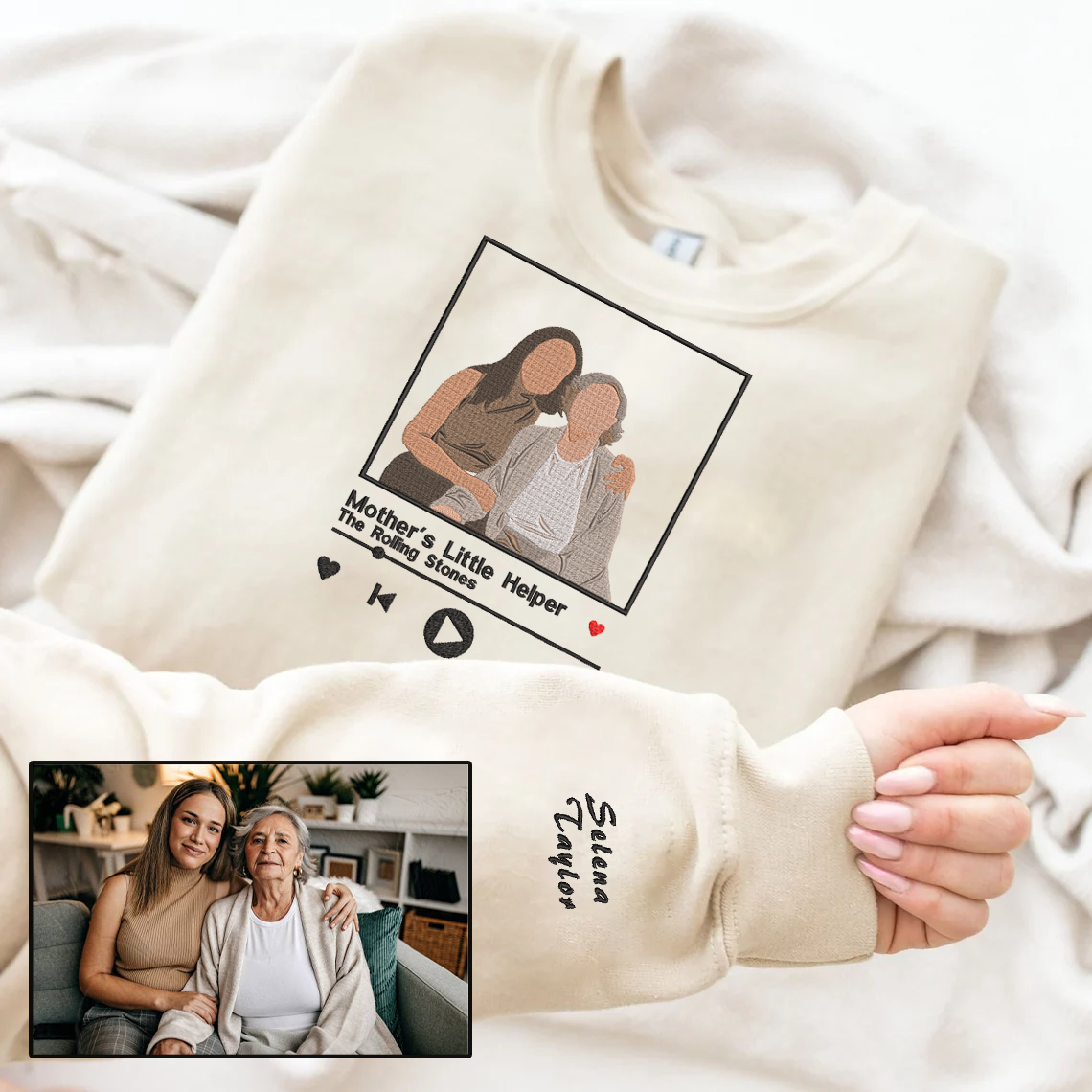 Mother's Day Personalized Embroidered Hoodie Sweatshirt T-Shirt | Gift for Mom