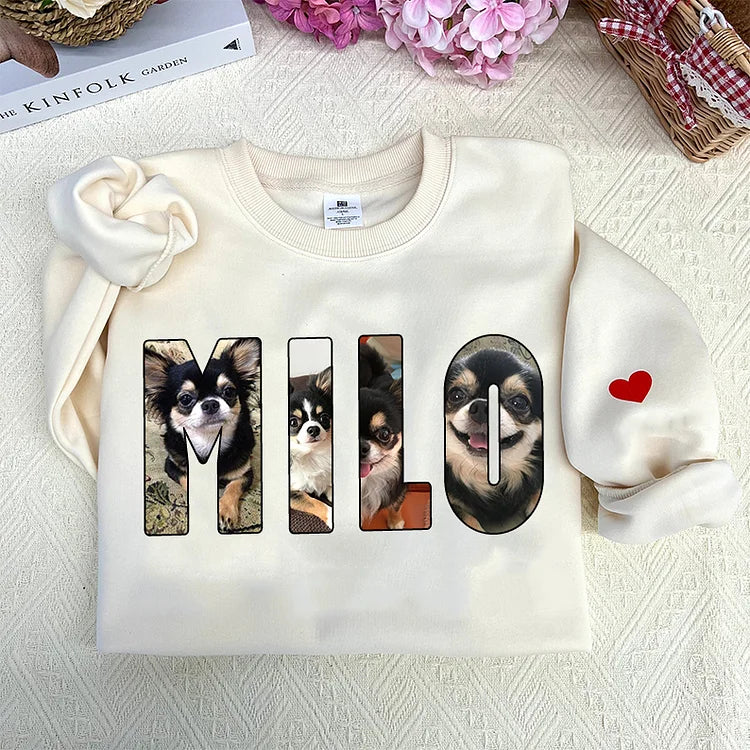 Custom Pet Photo and Name Sweatshirt Hoodie T-shirt | for Pet Lover