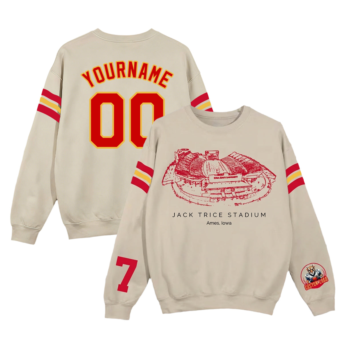 Custom Stadium Sweatshirt-Iowa State Cyclones football-College Football Sweatshirt