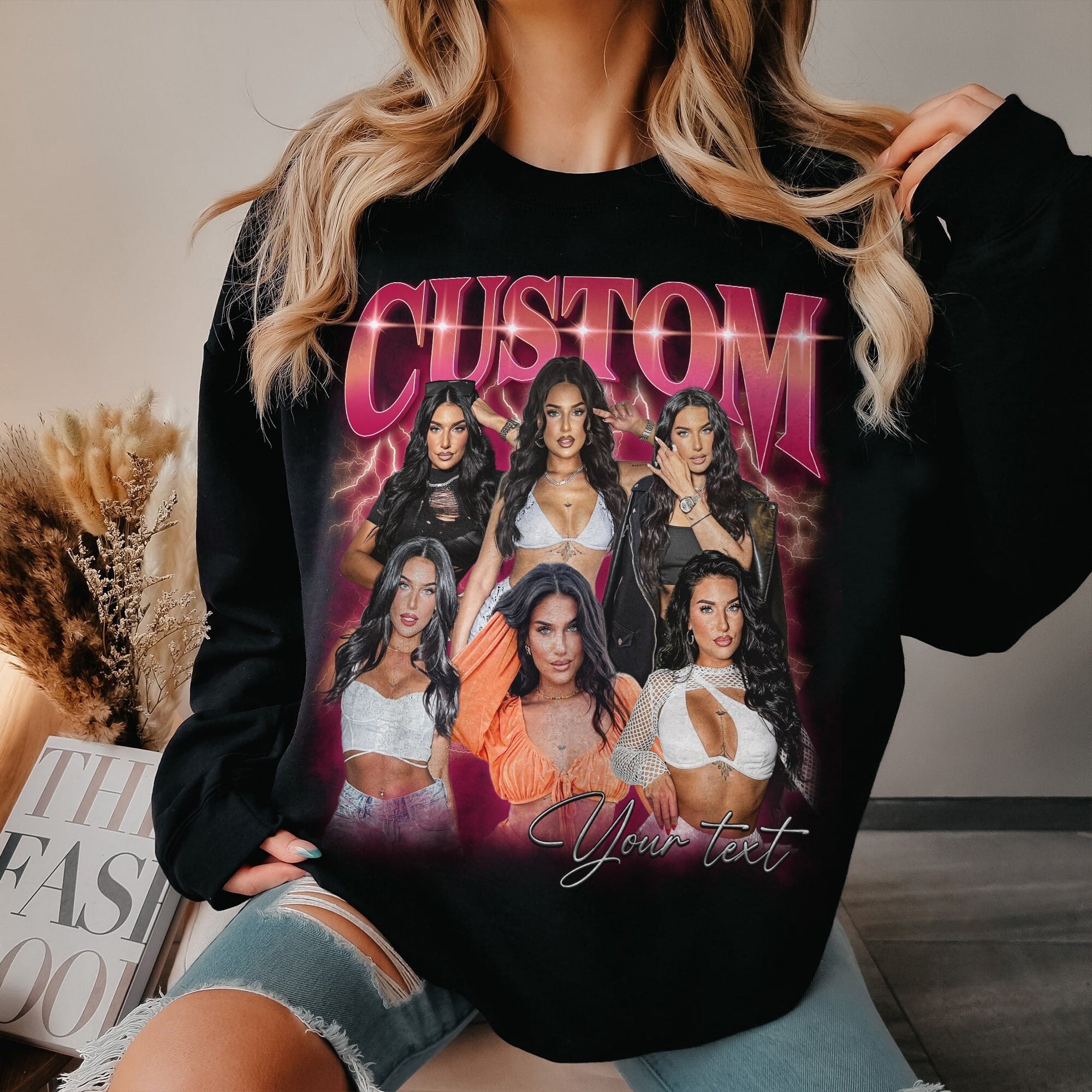 Custom Vintage Bootleg Rap Photo Tee, Personalized Unisex T-shirt Gift for Girlfriend & Boyfriend | Black Friday Sale