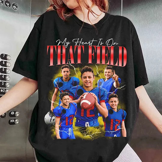 Custom Photo - Vintage Graphic 90s T-shirt Football Gameday Shirt Custom Bootleg Rap Tee