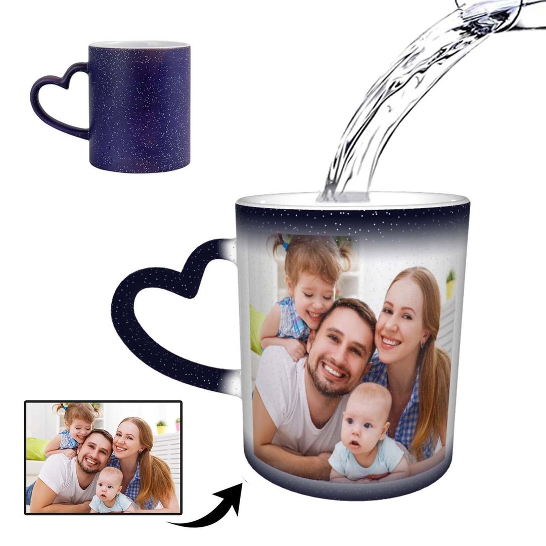 Color Changing Magic Heart Oval Shaped Handle Mug for Mothers Day, Anniversary, Holiday Gift | Black Friday Sale