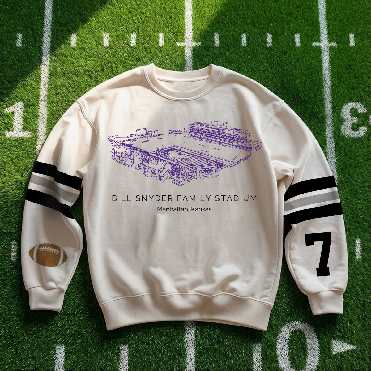 Custom Stadium Sweatshirt-Kansas State Wildcats football-College Football Sweatshirt