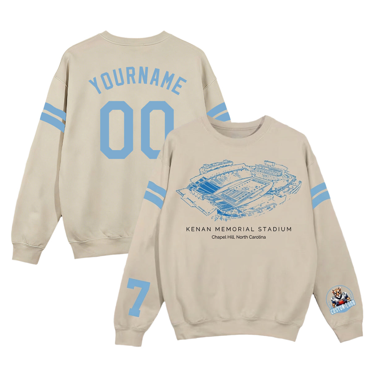 Custom Stadium Sweatshirt-North Carolina Tar Heels football-College Football Sweatshirt