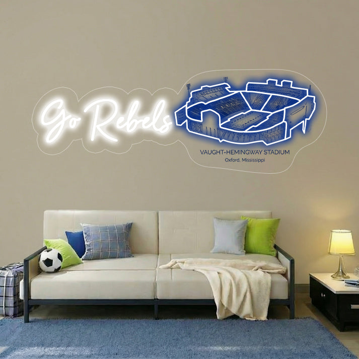 Vaught–Hemingway Stadium LED Neon Light | Game Day, Christmas for Sports Fans