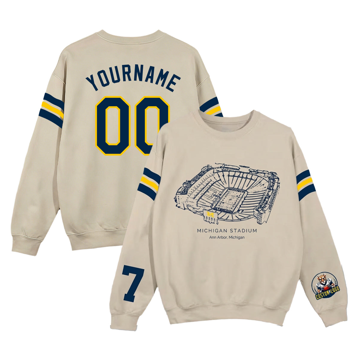 Custom Stadium Sweatshirt-Michigan Wolverines football-College Football Sweatshirt