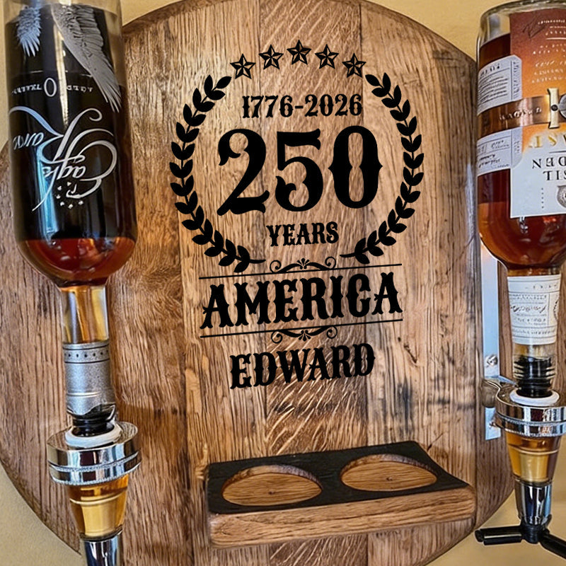 250th Anniversary America Custom Wall-Mounted Liquor Dispenser, Royal Vintage 4th of July Gift | USA 250th Anniversary Gift