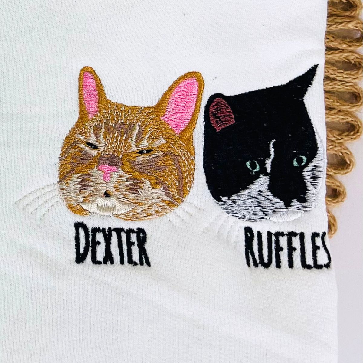 Custom Full-Color Cat Face Photo Embroidered Hoodie | Gift For Pet Lovers