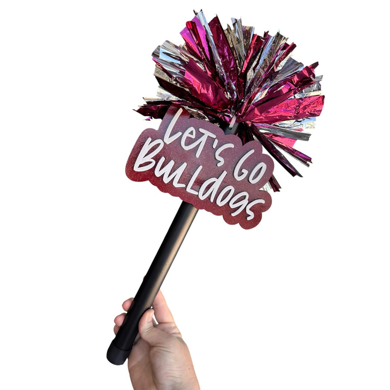 Personalized Team Pompom Stick – Custom 3D Layered Spirit Stick | Game Day Cheer Noise Maker | Game Day Wear
