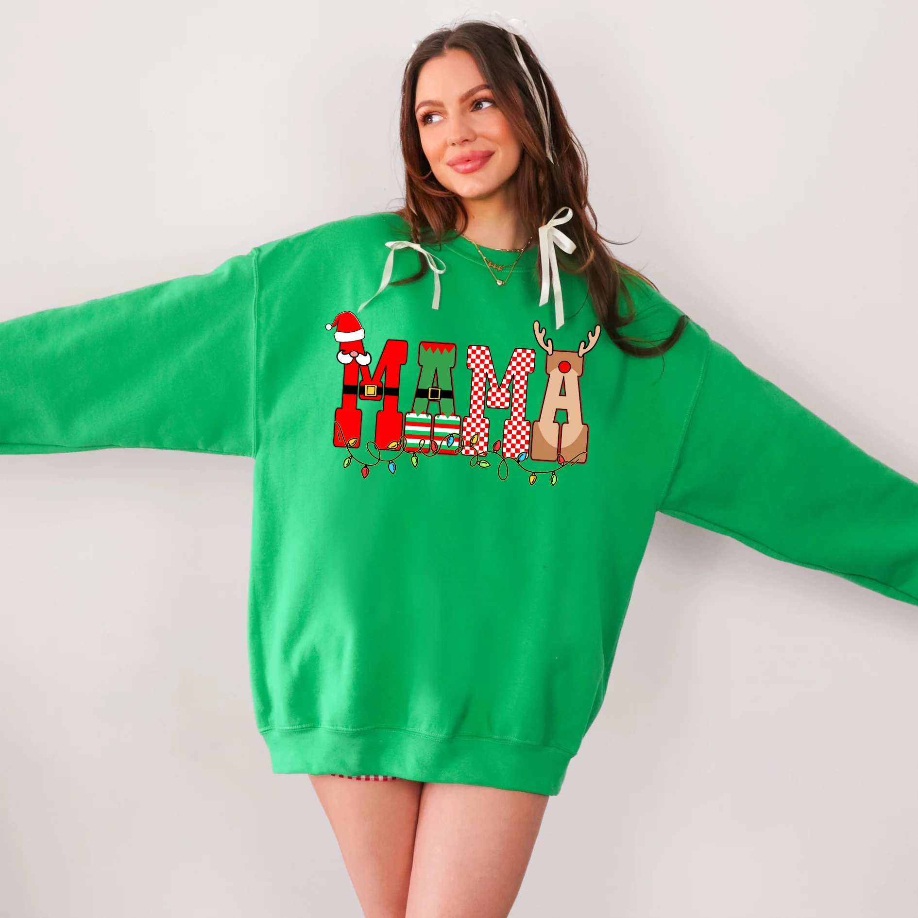 Christmas theme mama sweatshirt