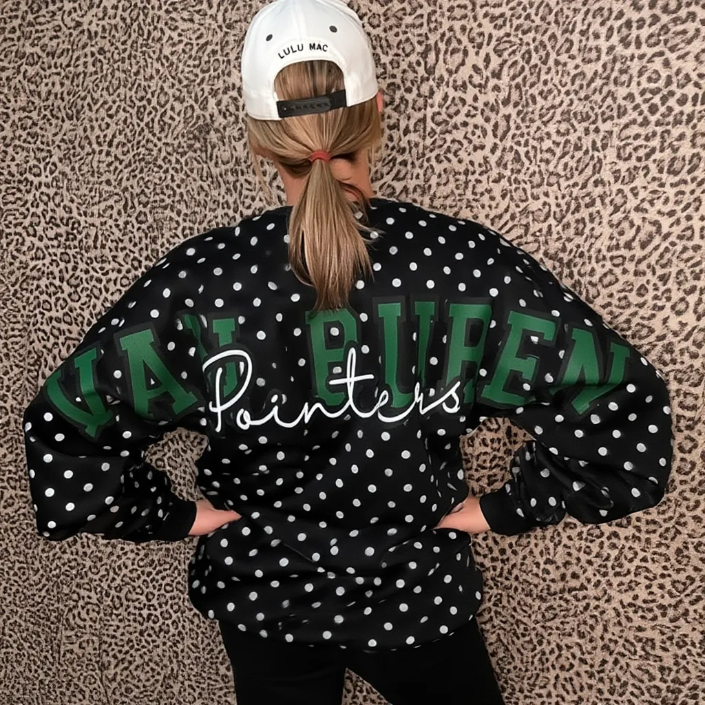 Custom School Spirit Varsity Sweatshirt Personalized School Team Mascot Names Front & Back Varsity Design | Game Day Wear