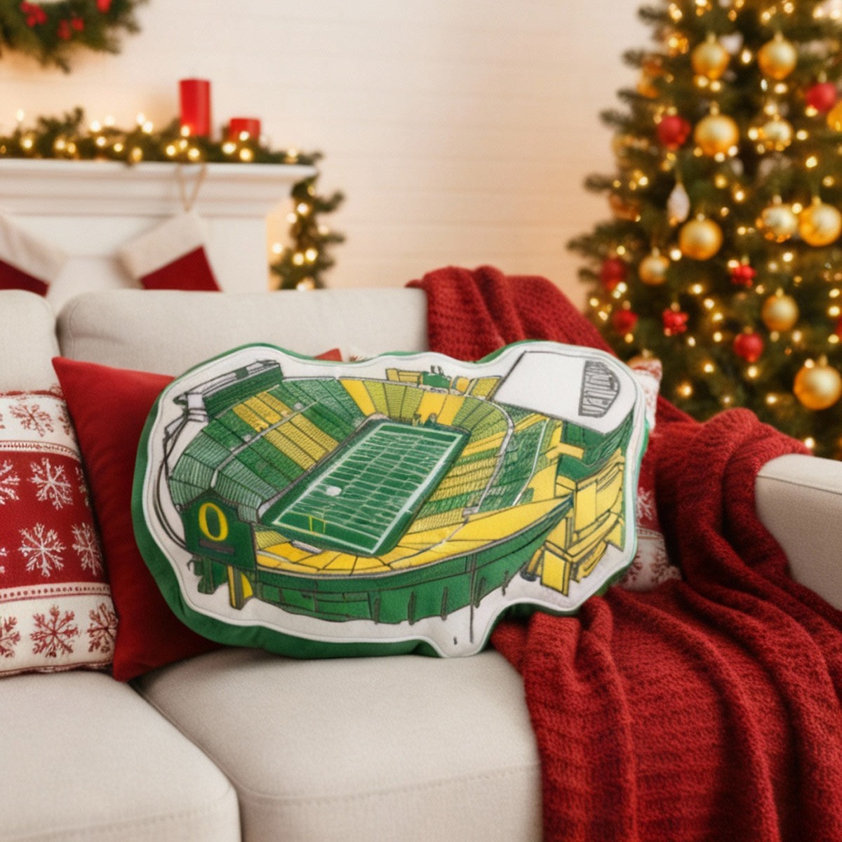 Autzen Stadium Plush Pillow | Game Day, Christmas for Sports Fans