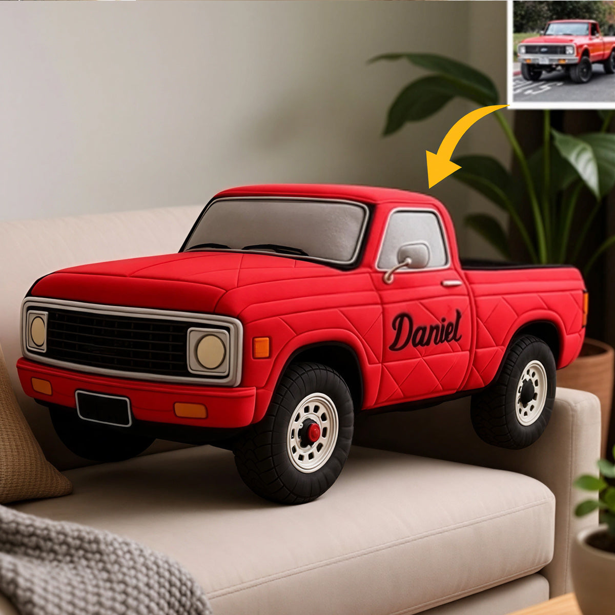 Custom 3D Vehicle Plush Pillow – Full Image Upload & Fully Customizable Vehicle Design