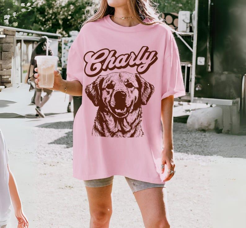 Custom Pet Photo Portrait T-shirt - Personalized Dog Keepsake Gift