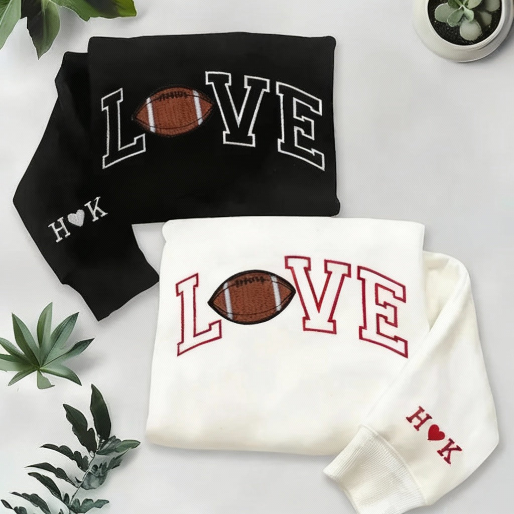 Sport LOVE Sweatshirt Football Lover Valentine's Day Gift Couple Sweatshirt