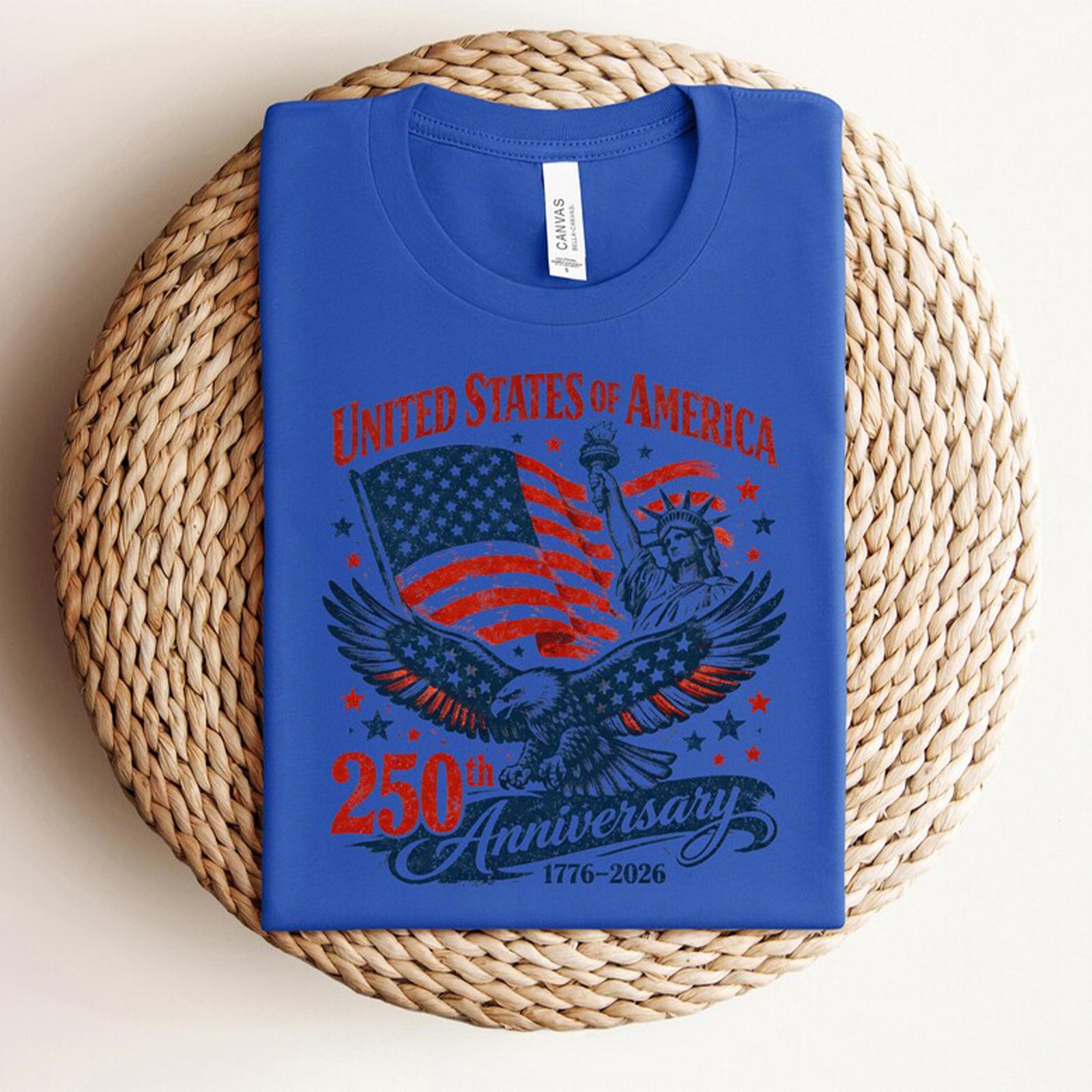 USA 250th Anniversary T-Shirt 1776-2026 | Patriotic American Flag Eagle Statue of Liberty Tee | Independence Day Celebration Shirt