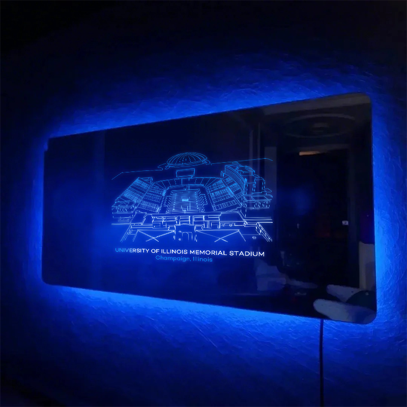 Illinois Memorial Stadium Mirror Light-Gifts For Sports Lovers