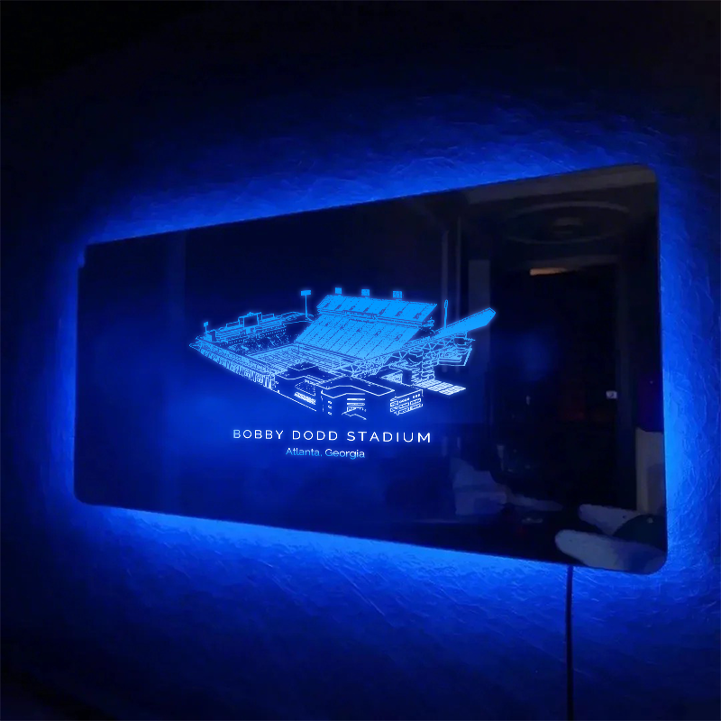 Bobby Dodd Stadium Mirror Light-Gifts For Sports Lovers