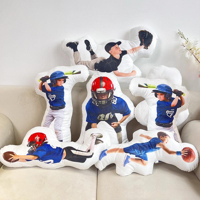 Personalized Photo American Football Player Pillow with Custom Your Photo