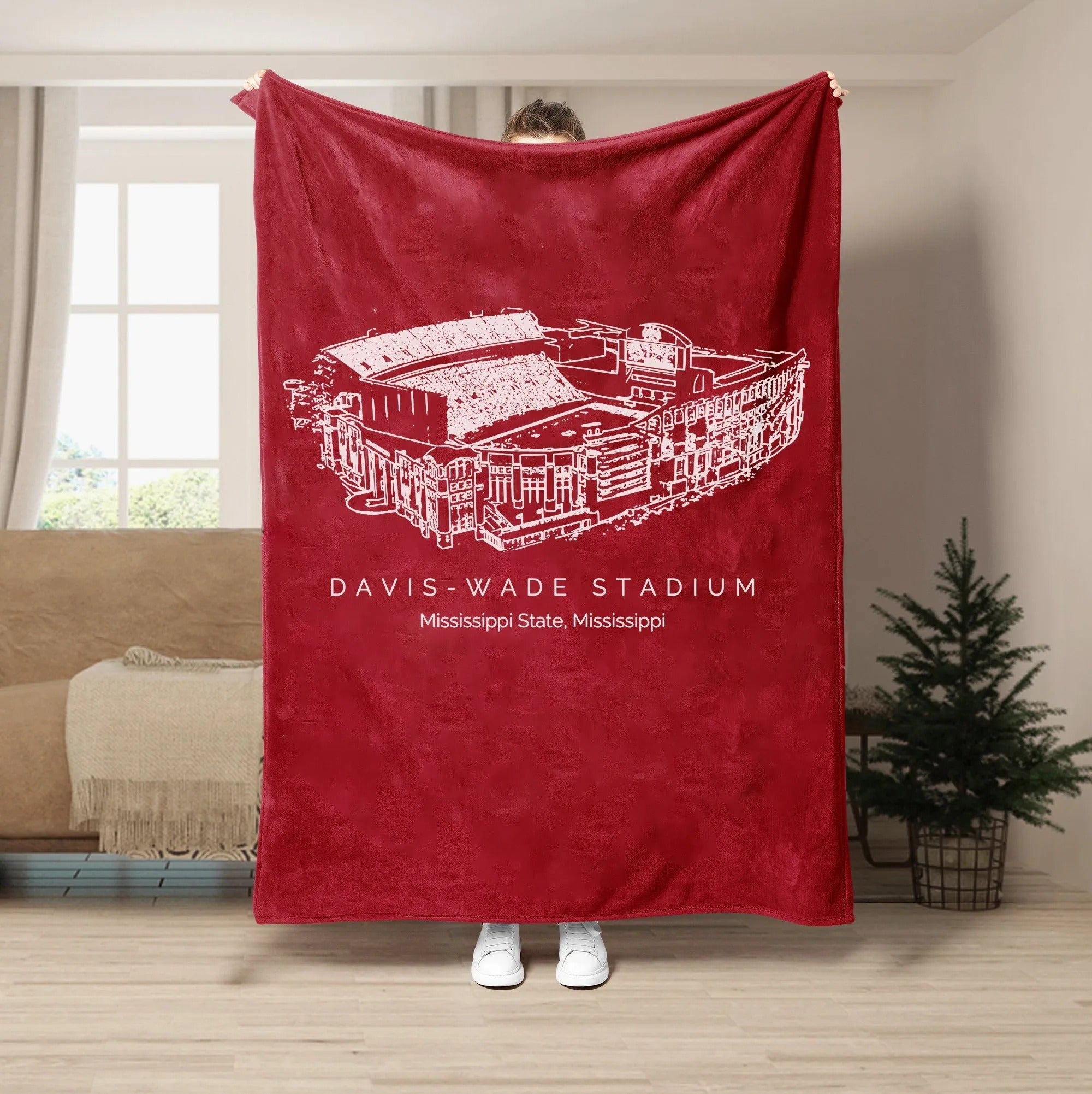 Custom Stadium Blanket Davis Wade Stadium - Mississippi State Bulldogs football,College Football Blanket