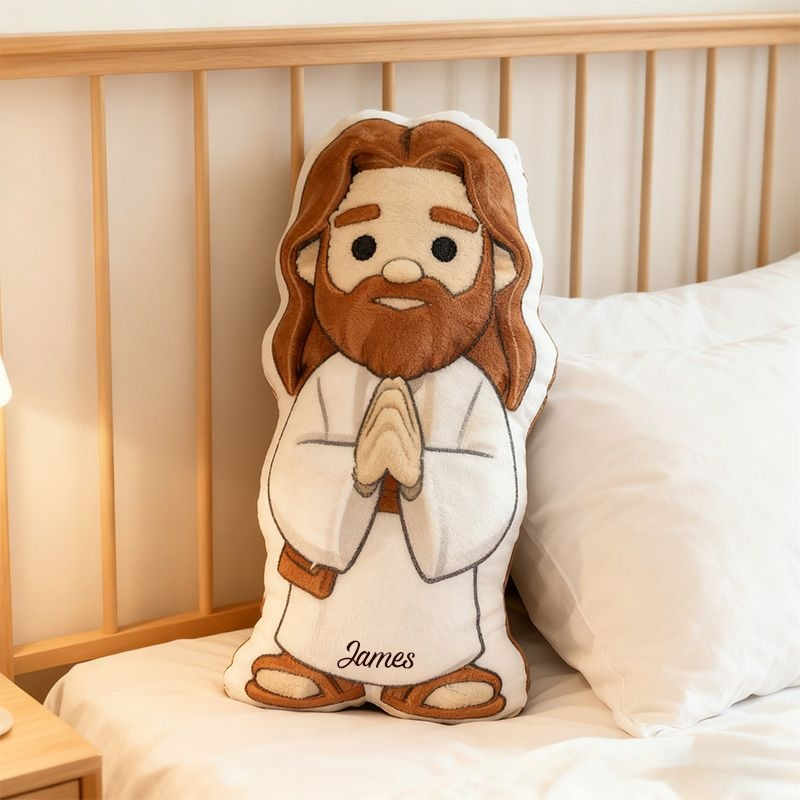 Personalized Jesus Pillow with Custom Name Home Decor Religious Gift Christian Gift Graphic 3D Print Pillow