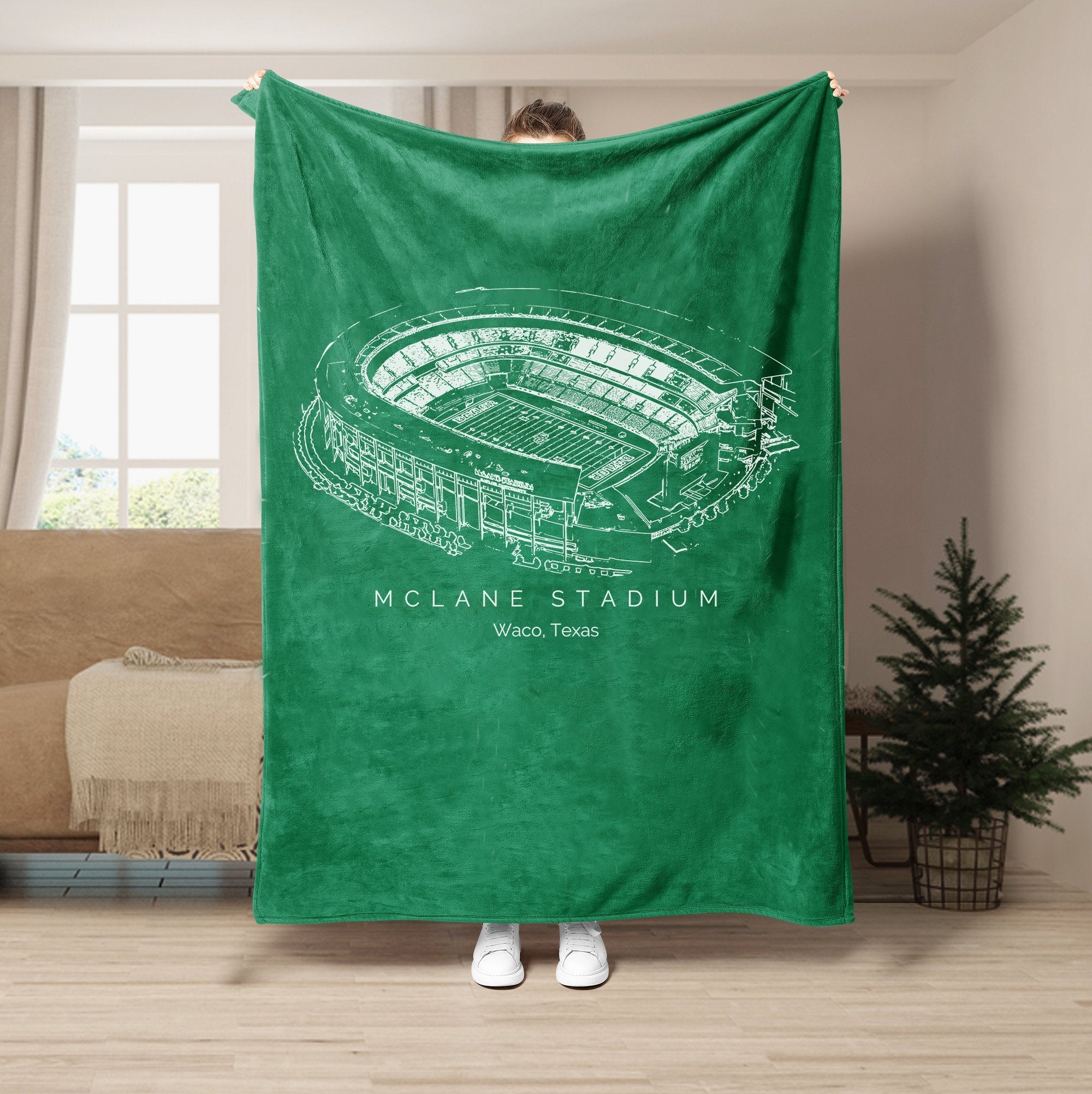 Custom Stadium Blanket McLane Stadium- Baylor Bears football, College Football Blanket