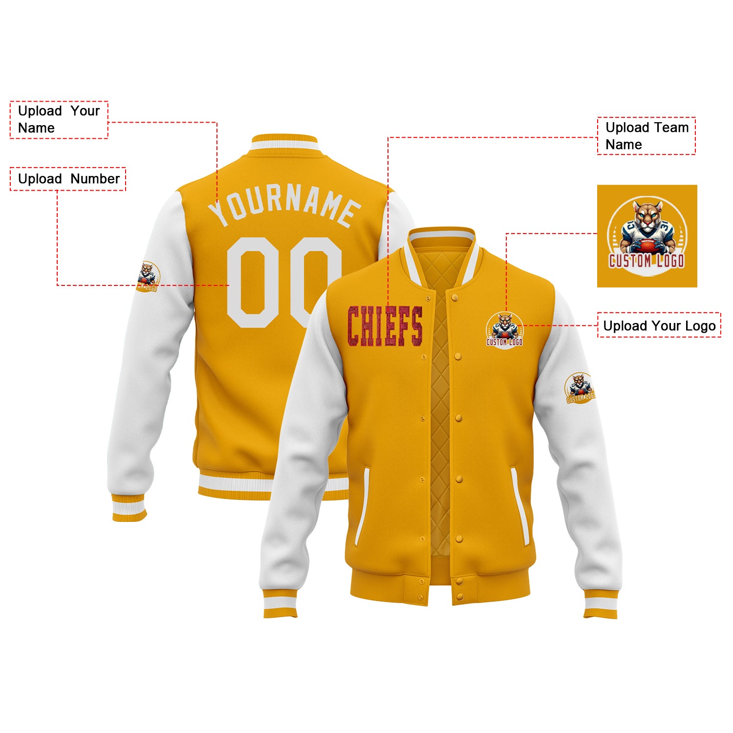 Custom Glitter Embroidered Two Tone Varsity Letterman Football Team Jacket For Game Day