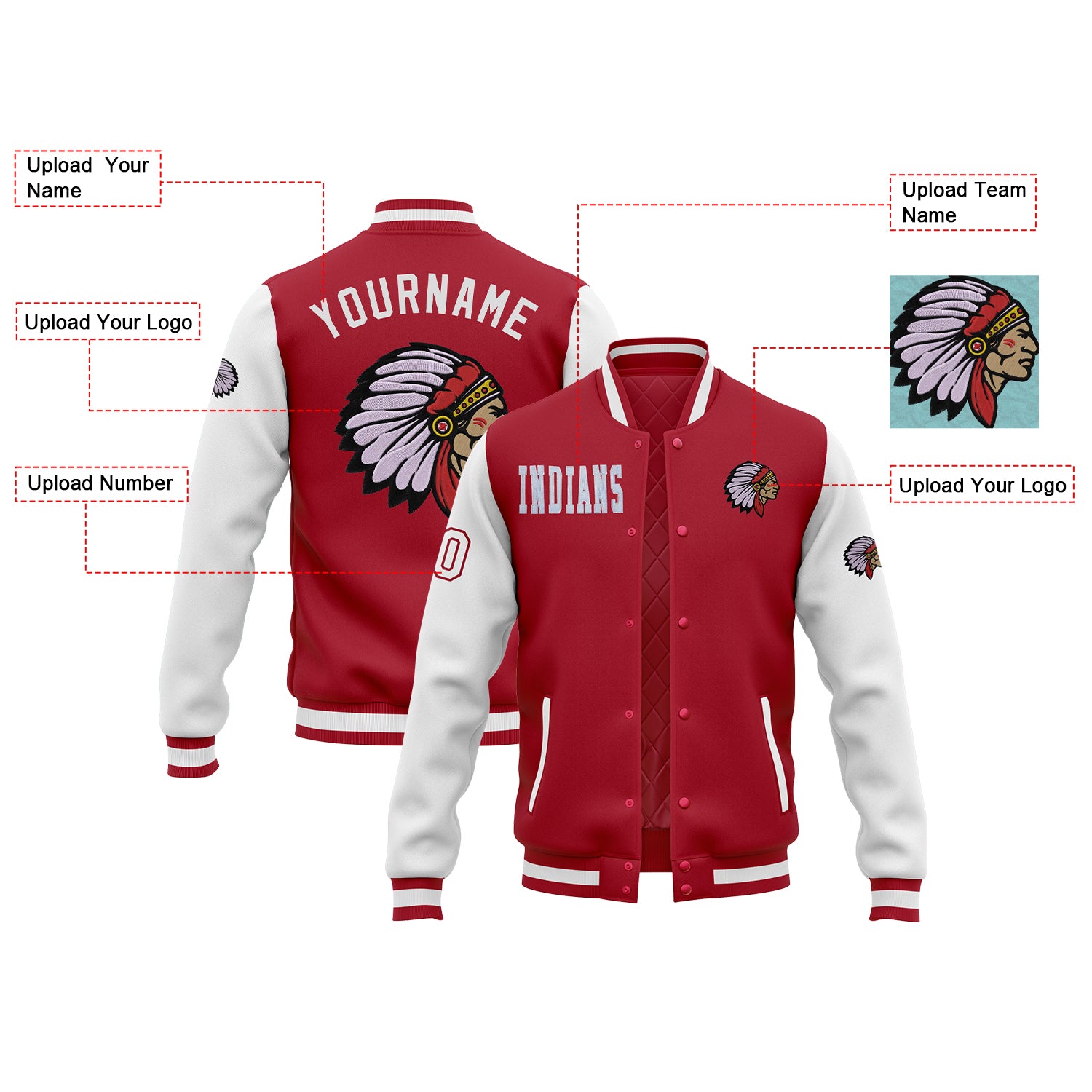 Custom Glitter Embroidered Two Tone Varsity Letterman Football Team Jacket