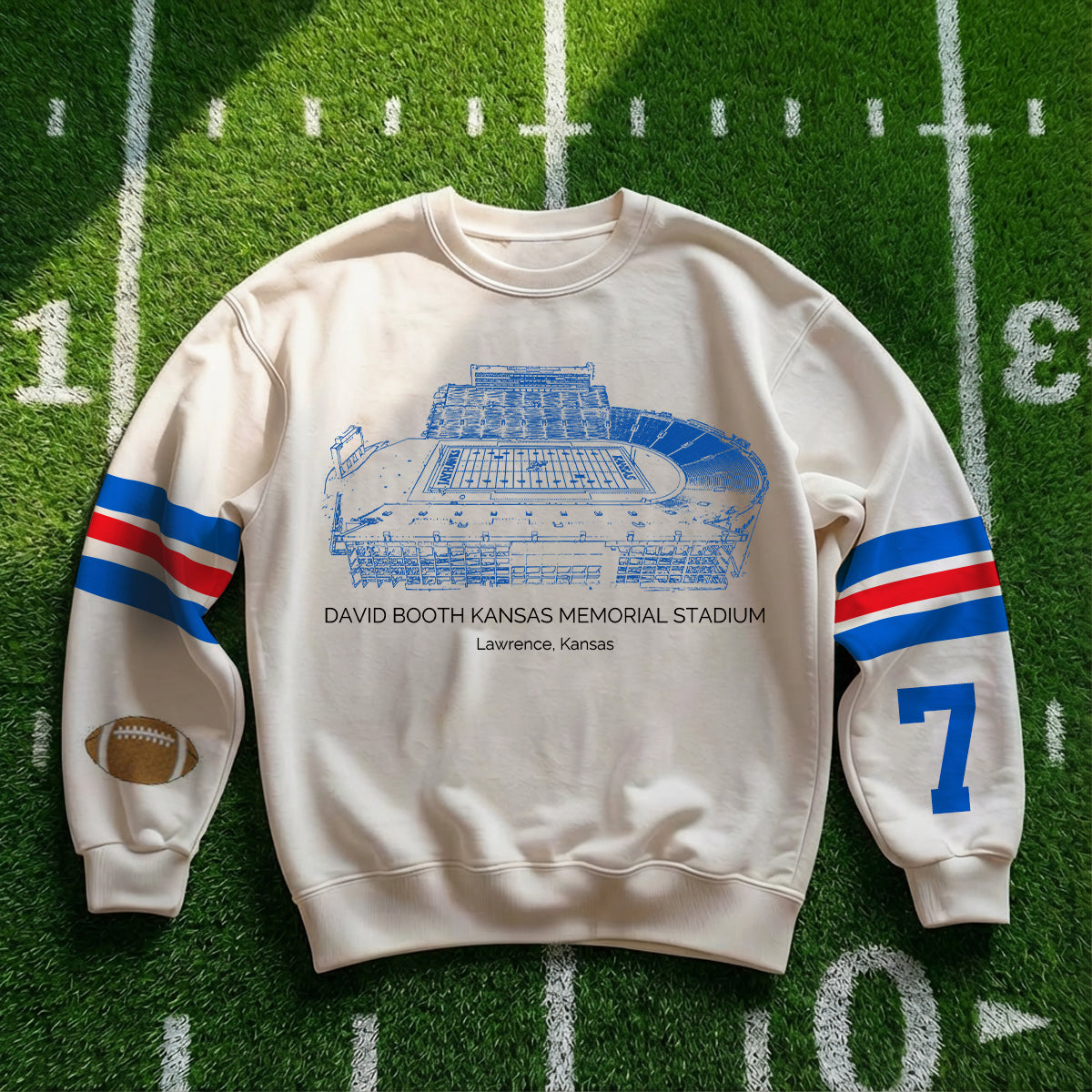 Custom Stadium Sweatshirt-Kansas Jayhawks football-College Football Sweatshirt