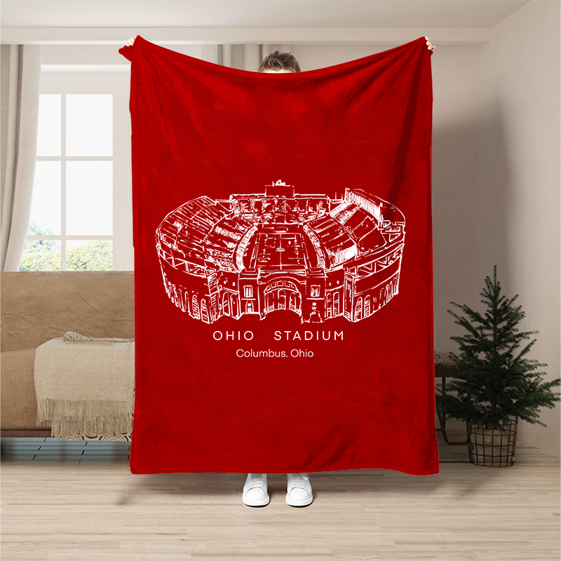 Custom Stadium Blanket Ohio Stadium - Ohio State Buckeyes football, College Football Blanket