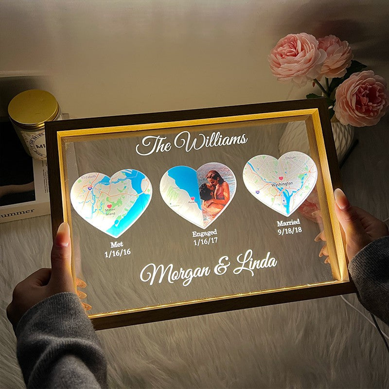 Our Love Story Frame - Personalized Timeline Lightbox | Valentine's Day Gift | Couple Anniversary Gift