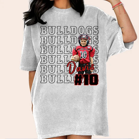 Custom Game Day Football/Softball/Basketball/Baseball/Hockey/Soccer/Volleyball/Tennis Personalized Shirt, Custom Photo Football Shirt | Gifts for Sports Mom