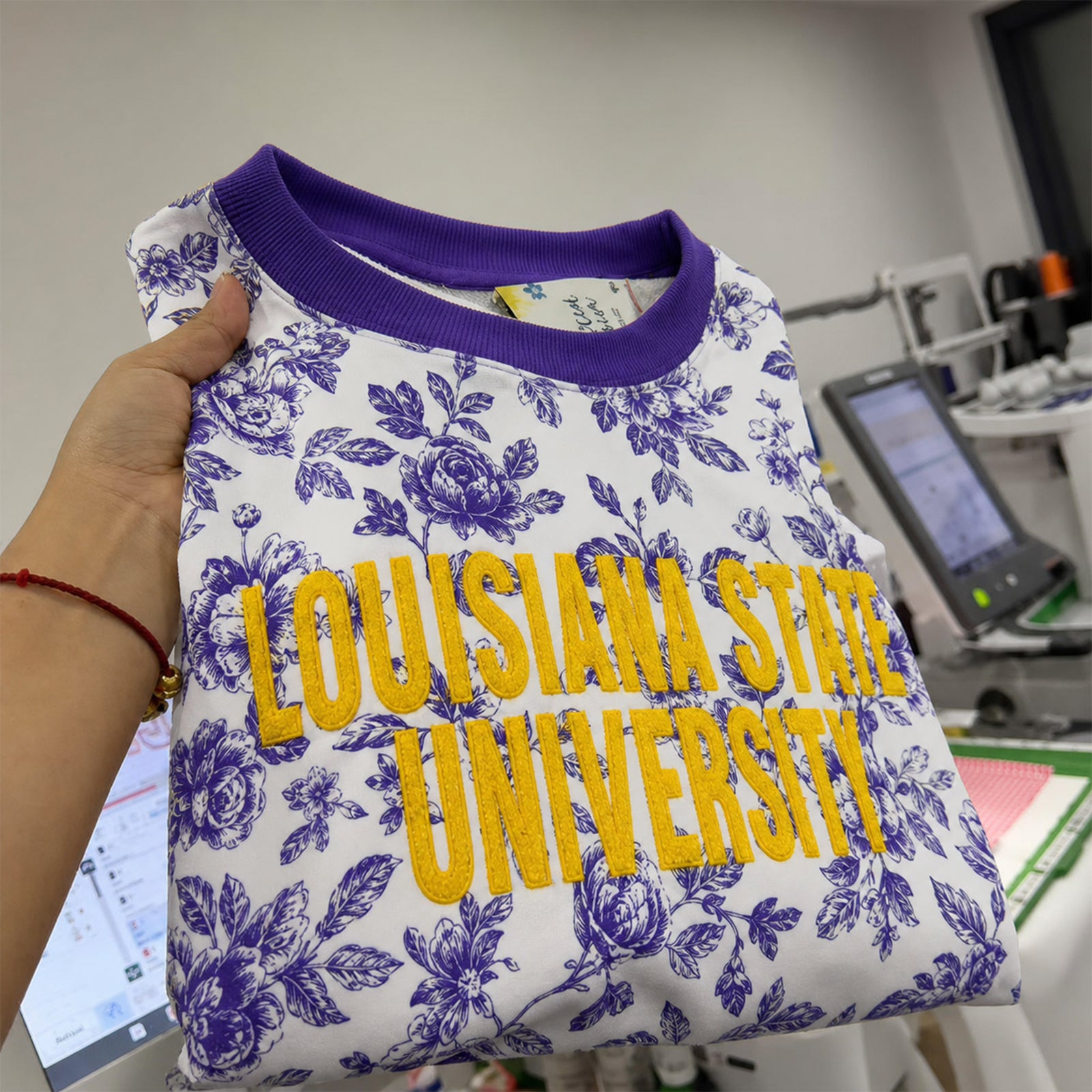 Custom LSU Floral Toile Sweatshirt Personalized University